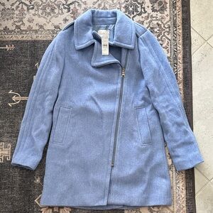 LOFT Periwinkle Blue Moto Coat